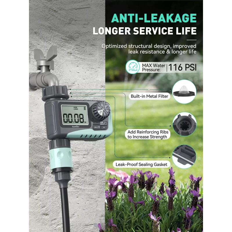 RAINPOINT Sprinkler Timer, Programmable Water Timer for Garden Hose, Outdoor