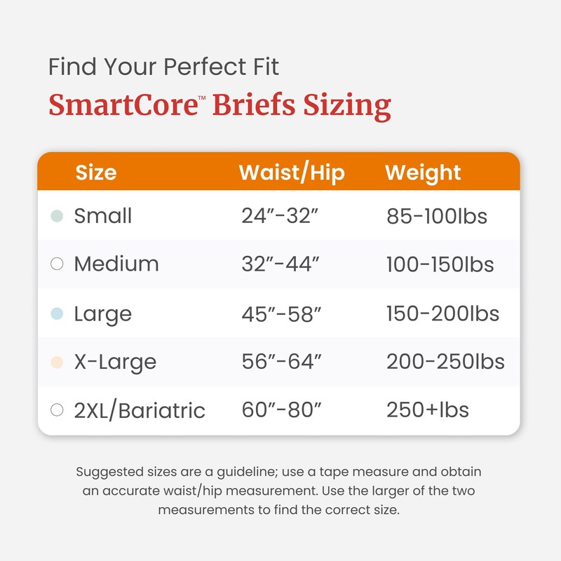 Tranquility SmartCore Adult Disposable Briefs, Incontinence Control with Breathable Kufguard