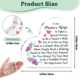 Pastor Wife Appreciation Gift Religious Minister's Wife Acrylic Sign for Desk Thank You Acrylic Plaque Christmas Faith Gift for Preachers Wife Christmas Easter Birthday Presents Keepsake for Christian