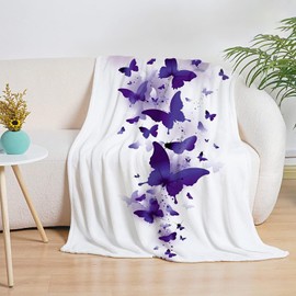 Ivarunner Butterfly Blanket, Mothers Day Blanket, Butterfly Throw Blanket for Couch Bed Butterfly Room Decor, Soft Flannel Fleece Butterfly Gifts for Women, Girls, Butterflies Blanekt 50"X40"