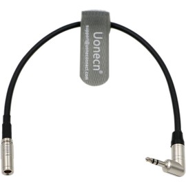 Uonecn Timecode Cable DIN 1.0/2.3 to 3.5mm TRS 90 Degree Time Code Cord for Canon R5C Tentacle Sync