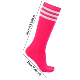 Dxhycc 3 Pairs Kids Soccer Socks Striped Knee High Baseball Softball Athletic Socks for Youth Boys Girls