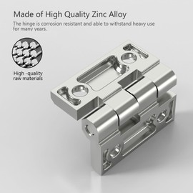 SYINE Heavy-Duty Butt Hinge Zinc Alloy Door Hinge Closet Hinge for Closet Cabinet Door,Set of 2,Silver, 1.5'' x 1.5''