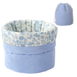 AMZMA Drawstring Makeup Bag Large Cotton Quilted Cosmetic Bag Portable Make Up Organizer Bag for Skin Care & Toiletries