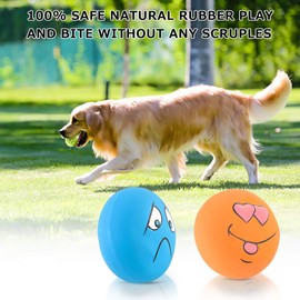 Nicoone 6 Stücke Hund Quietschende Spielzeug Latex Weiche Hundespielzeug Gummi Quietschende Kauspielzeug Holen Spielbälle für kleine, mittelgroße Haustiere, Hunde, Katzen