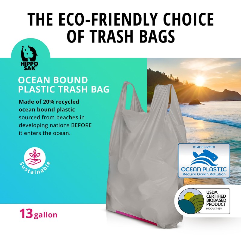 Hippo Sak - Tall Kitchen Garbage Bags with Ergonomic Handles