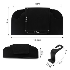 Sonnenbrillenhalter für Auto Visier Mit 2 Haken,Brillenhalter für Auto Sonnenblende Mit Clips,Universal-Visier Auto Sonnenbrillenhalter Leder,brillenetui brillenablage Auto,Zubehör Innenraum Schwarz