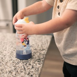 The First Years Bluey Sip & See Toddler Water Bottle - Includes Floating Charm - Toddler Cups with Straw - 12 Oz - Ages 24 Months and Up