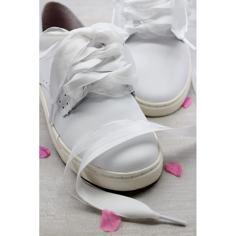 Teeoff Satin Ribbon Shoelaces Double Layer Flat Shoe Laces for