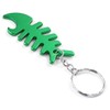 Komonee Fish Bone Green Bottle Opener Key Chain Metal Dead