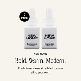 Pura & Homesick Home Scent Refill - Smart Air Diffuser - Up to 120-Hours of Luxury Fragrance per Refill - Home Essential - Clean & Safe Diffuser Fragrance - 2 Pack, New Home