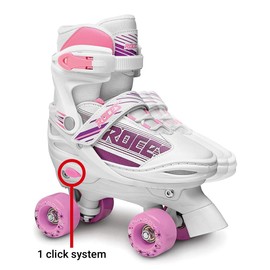Roces QUADDY Girl Skateboard, Bimba, Blanco/Rosa, 30-33
