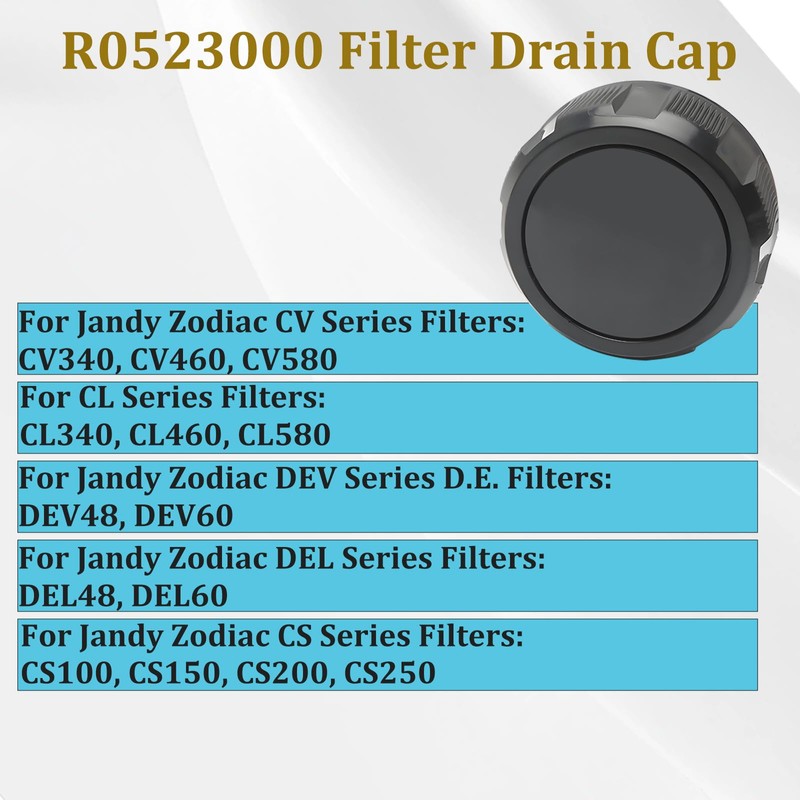 KUGSTL R0523000 Filter Drain Cap Assembly Replacement for Zodiac Jandy