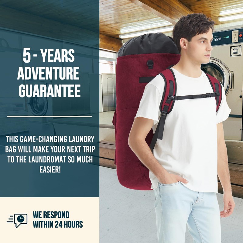 Laundry Bag With 4 Pockets，Laundry Bag With Shoulder Straps，Sturdy Laundry