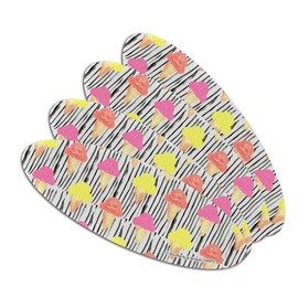 Ice Cream Cones Yum Double-Sided Oval Nail File Emery Board Set 4 Pack
