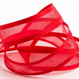 Italian Options - Satin Edge Organza Ribbon - 15mm x 25M - Red