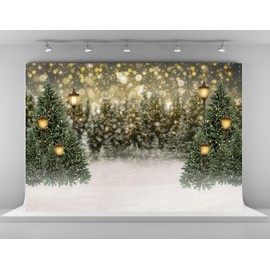 Kate 8x8ft Christmas Pine Tree Photography Backdrop Winter Snowflake Photo Background Glitter Bokeh Portrait Backgrounds Microfiber Baby Shower Backdrop