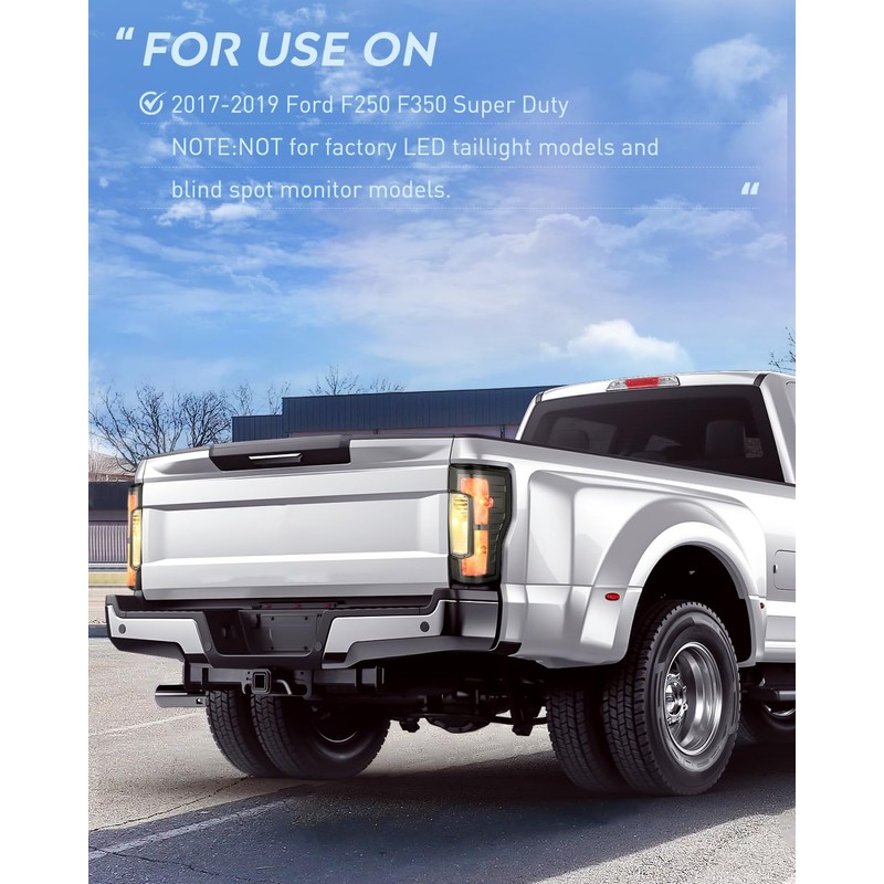 Nilight Taillight Assembly Compatible with 2017 2018 2019 Ford F250