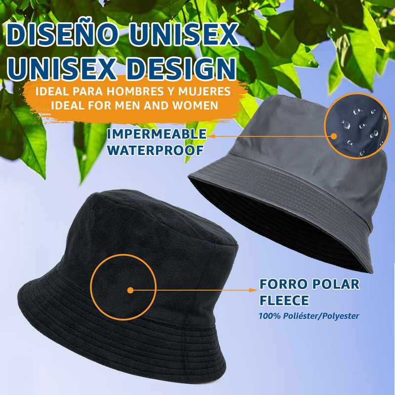 QILZO Foldable Waterproof Rain Hat, Fishing Hat, Cap for Men