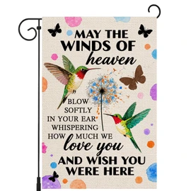Memorial Garden Flag Remembrance Sympathy Decorations Flags for Outdoor Grave Cemetery Farmhouse Lawn Yard Sign Decor 12 x 18 Inch Double Sided