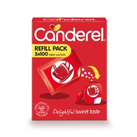 Canderel Sweetener Zero Calorie Tablets ECO Refill 5 sachets x 100 Tablets - Pack of 6 (3,000 Tablets)
