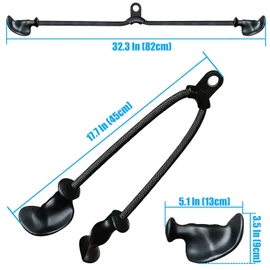 Ergonomic Tricep Rope Pulldown Attachment, Upgraded Triceps Rope Cable Attachments for Gym, LAT PullDown Bar for Cable Machine, Tricep LAT Pulldown Attachments Workout Cable Attachments (Hand ROPE-03)