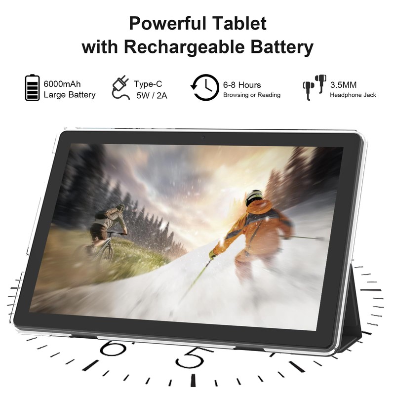 Android 15 Tablet 10 inch Tablets with Case, 12GB RAM