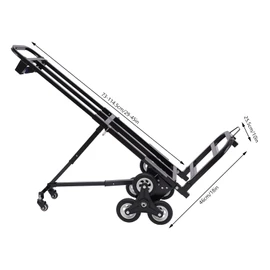 Stair Climbing Cart Heavy-Duty Hand Truck Dolly with 6+2 Wheels and Telescoping Handle 460 Lbs Capacity Foldable Trolley Stair Climber Cart Hand Truck Dolly for Warehouses, Airports, Shopping Malls