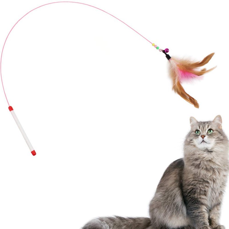 SLSON Feather Teaser Cat Toy, Interactive Cat Catcher and Exerciser