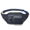 Riñonera grande de piel auténtica, impermeable, de alta calidad, bandolera,
