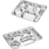 AIYoo 2 Pack Stainless Steel Divided Plates, Large 6 Sections
