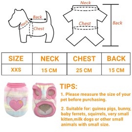bangminda Sleeveless Vest for Guinea Pigs, Puppies, Kittens, Small Animals, Pack of 2 T-Shirts, Warm Clothing for Rabbits, Ferrets, Chinchillas, Chihuahua, Small Animals, Pet