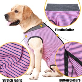 Dog Wound Protection Coat Abdominal Wound Protection Medical Surgical Clothes Post-operative Vest Puppy Cat Pet Replace Elizabeth Collar and Collar Funnel (L, Grey)