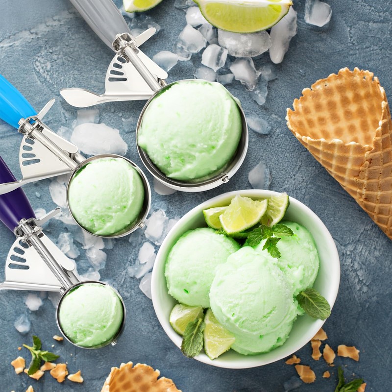 Reallnaive 3 Pcs Release Cookie Scoops Ice Cream Scooper with