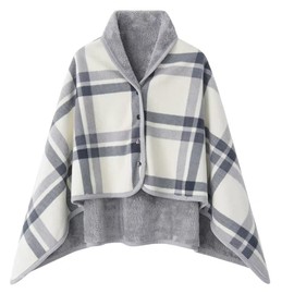 Lilyan 4-Way Large Throw Blanket, Thick, Warm, Lightweight, Stylish, Half Blanket, Flannel, Winter, Cold Protection, Anti-Static, Moisture Absorption, Heat-Generating, Checkered Pattern, For Rooms, Off, Cars, Business Trips, Outdoors, Buttons, All Year R