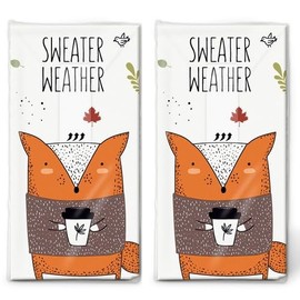 20 Individual Animal Fox Hot Drink Handkerchiefs 2 Packs of 10 Individual Paper Handkerchiefs Printed Gift