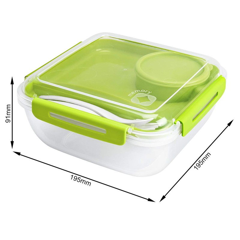 Rotho Memory B3 Lunch Box 1.7 L with Cutlery and