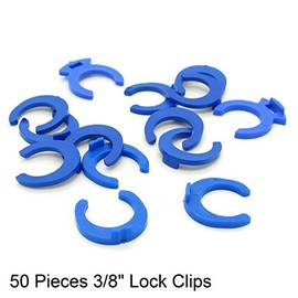3/8 -Inch Small Clip RO Water Accessory Tube Quick Connect Lock Clips Clamps Pack of 50