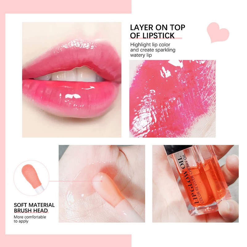 Lip Oil, Brillo de Aceite de Labios Hidratante para Maquillaje