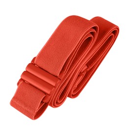 Tights Up - Adjustable Elastic Belt for Men and Women | Invisible Stretch Belt with Flat Buckle and Non-Slip Gel Back, red