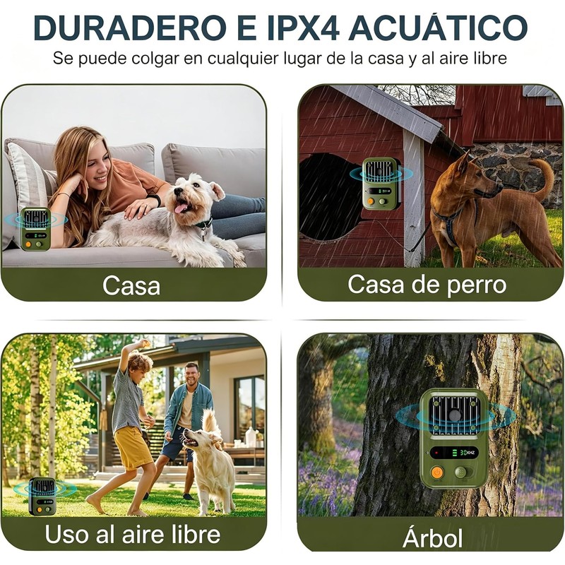 Ahuyentador de Perros Ultrasónico Recargable 50FT – Silbato para Ahuyentar