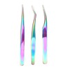 3PCS Eyelash Tweezers Stainless Steel Lash Tweezers Set False Eyelash