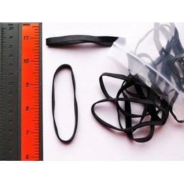 Crafted-Brand 20 Heavy Duty Rubber Bands | Big Thick XL-Large UV Resistant Black Rubber-Bands for Fishing, RC, or Hair + Use What the Pros Use + 1 Pack of 20 Bands (# 64-size, 1/4 x 3 1/2 Inch)