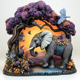 Wooden Puzzles for Adults, Elephant Jigsaw Puzzles 500 Pieces, Unique Shaped Puzzle for Adults and Kids, Christmas Birthday Gift Family Game 16.5 x 16.9 Inch