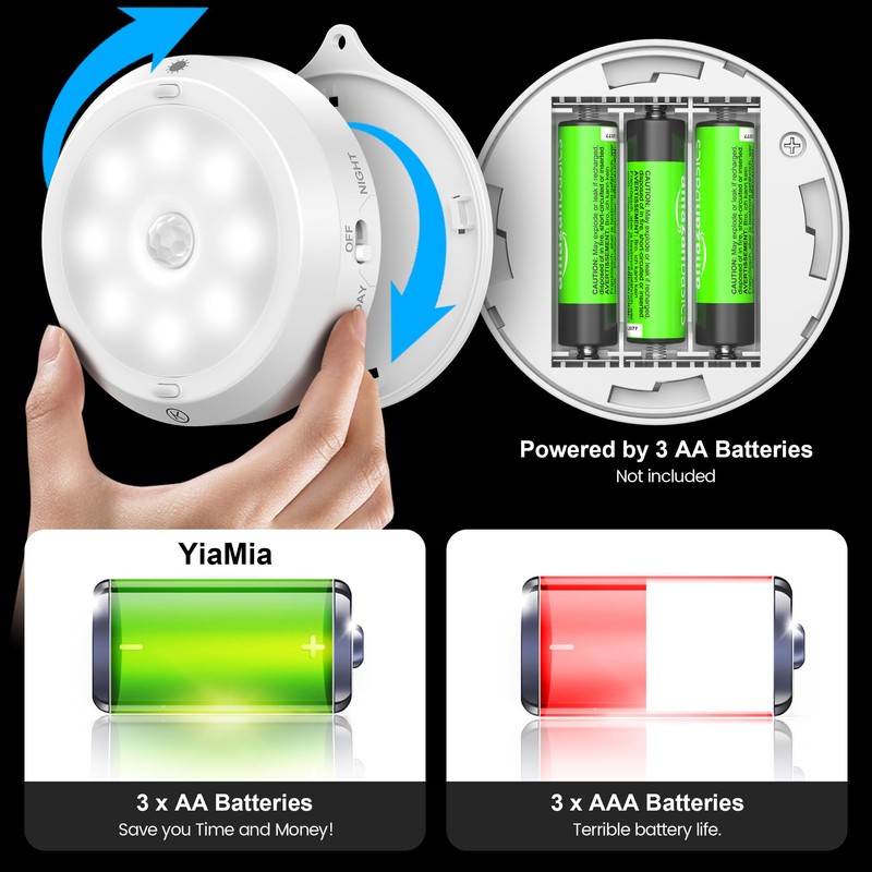 YiaMia Motion Sensor Under Cabinet Lights - 6 Pack, Indoor
