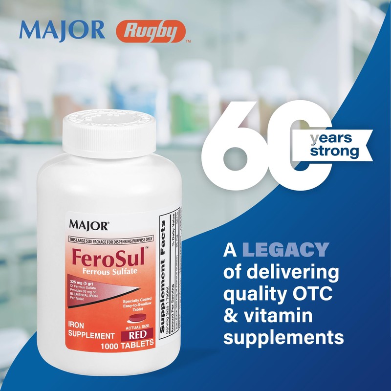 Major Ferosul - Ferrous Sulfate 325mg Tablets with 65mg of