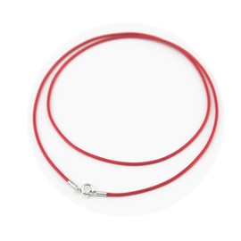 Glory Qin Red Silk Braided Rope Chain 925 Silver Plated Clasp Leather Cord Chain Necklace Rope (1.0 mm, 16 Inches)