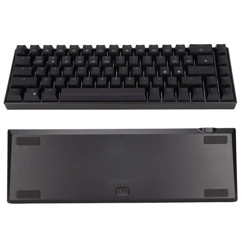Keyboard 68 Key White Light Three Mode Black Mechanical Keyboard