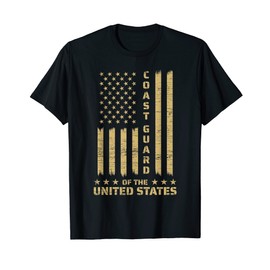 US Coast Guard USA American Flag USCG T-Shirt