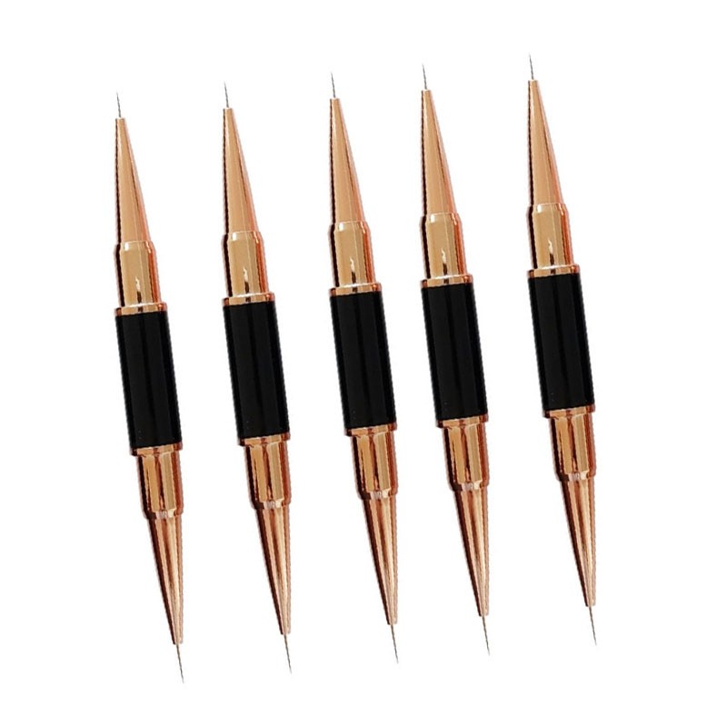 5Pcs Nail Art Brush Double Ended Nail Design Painting Brush